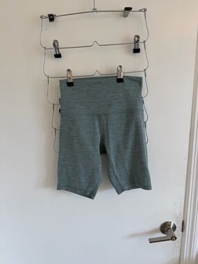 lululemon athletica Heathered Sage Green High-Rise Bike Shorts